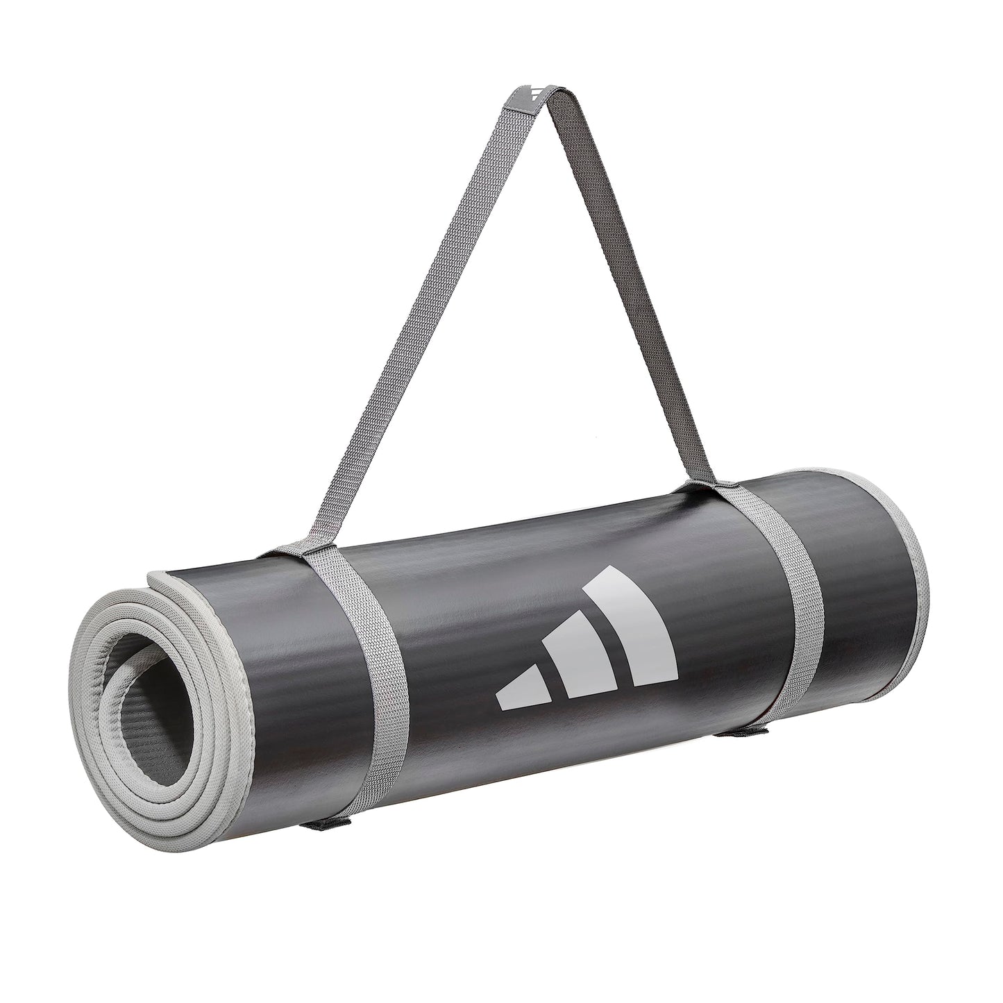 Adidas 10mm Extra Thick Training Mat with Carrying Strap and Non-Slip Textured Base - Cushioned Workout Mat for Home Gym, Floor Workouts, and Intense Exercises - Portable and Durable