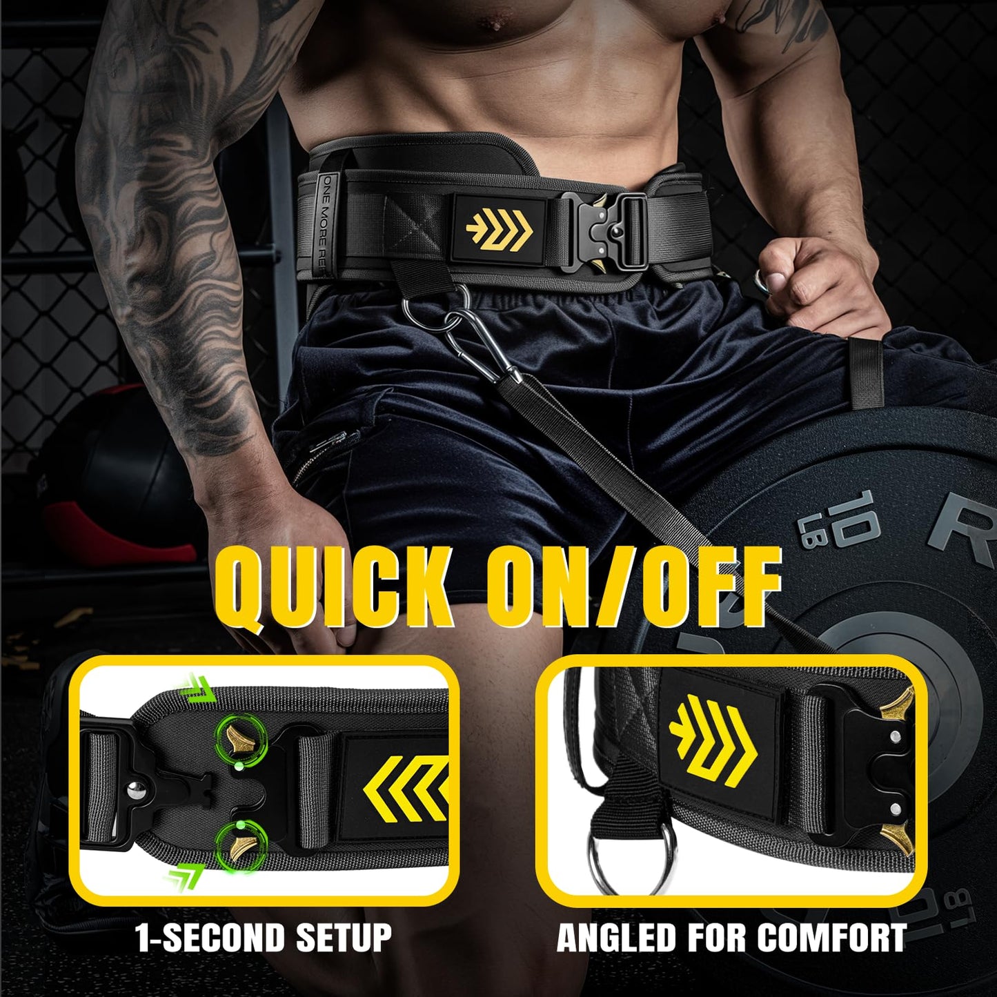 MANUEKLEAR 2-in-1 Weightlifting Belt & Dip Belt with 36.7 IN Rope, Double-Layer Weight Lifting Belts, Powerlifting Gym Weighted Belt for Pull Up Squat (Midnight Black, M(30-33in))