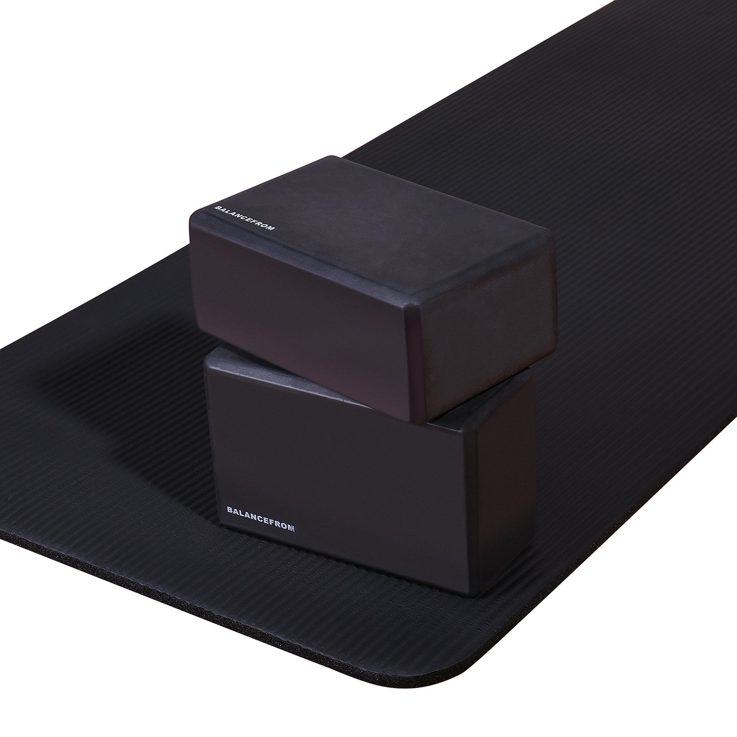 Fitvids Set of 2 High Density Yoga Blocks, 9"x6"x4" Each, Pair (Black)