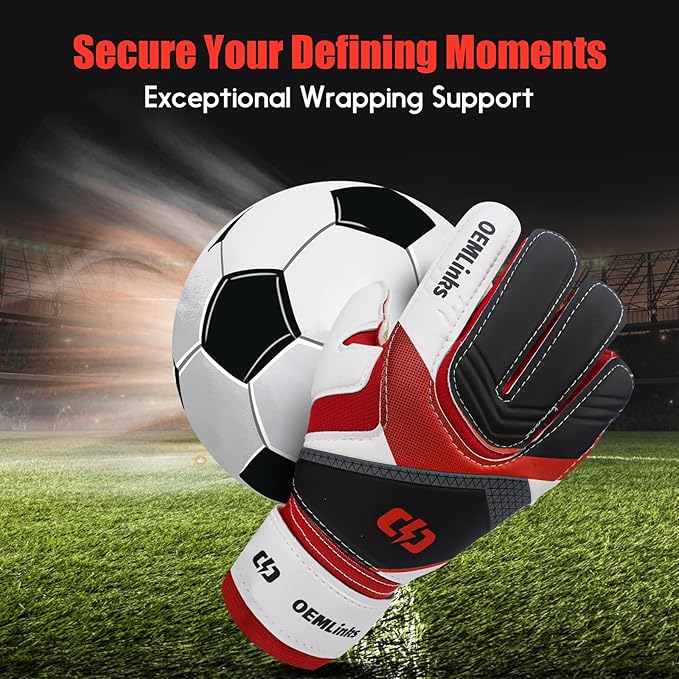 Youth&Adult Goalie Goalkeeper Gloves with Finger Protection Breathable Soccer Gloves with Strong Grips，6 Colors，Sizes 7-10