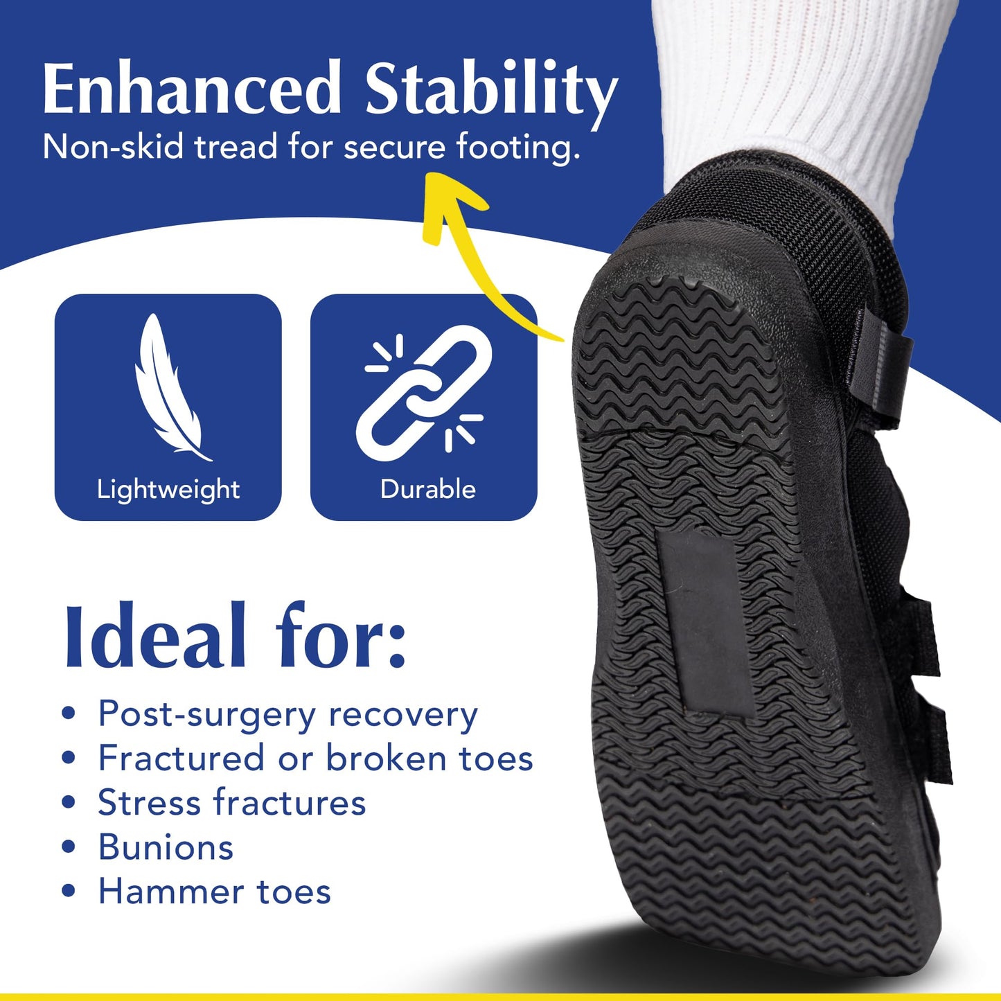 Brace Direct Post Op Shoe & Medical Foot Brace – Stress Fracture, Broken Toe & Bunion Support L3260 – Orthopedic Walking Immobilizer for Left or Right Foot (LG - WOMENS US SHOE: 8.5-10.5)