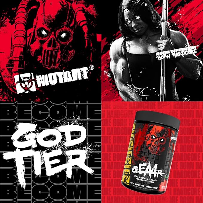 Mutant GEAAR - 9.4g of EAA Powder + Arginine, 7g BCAAs, 4g Leucine, Electrolytes, Coconut Water, 30 Servings (Orange Rush)