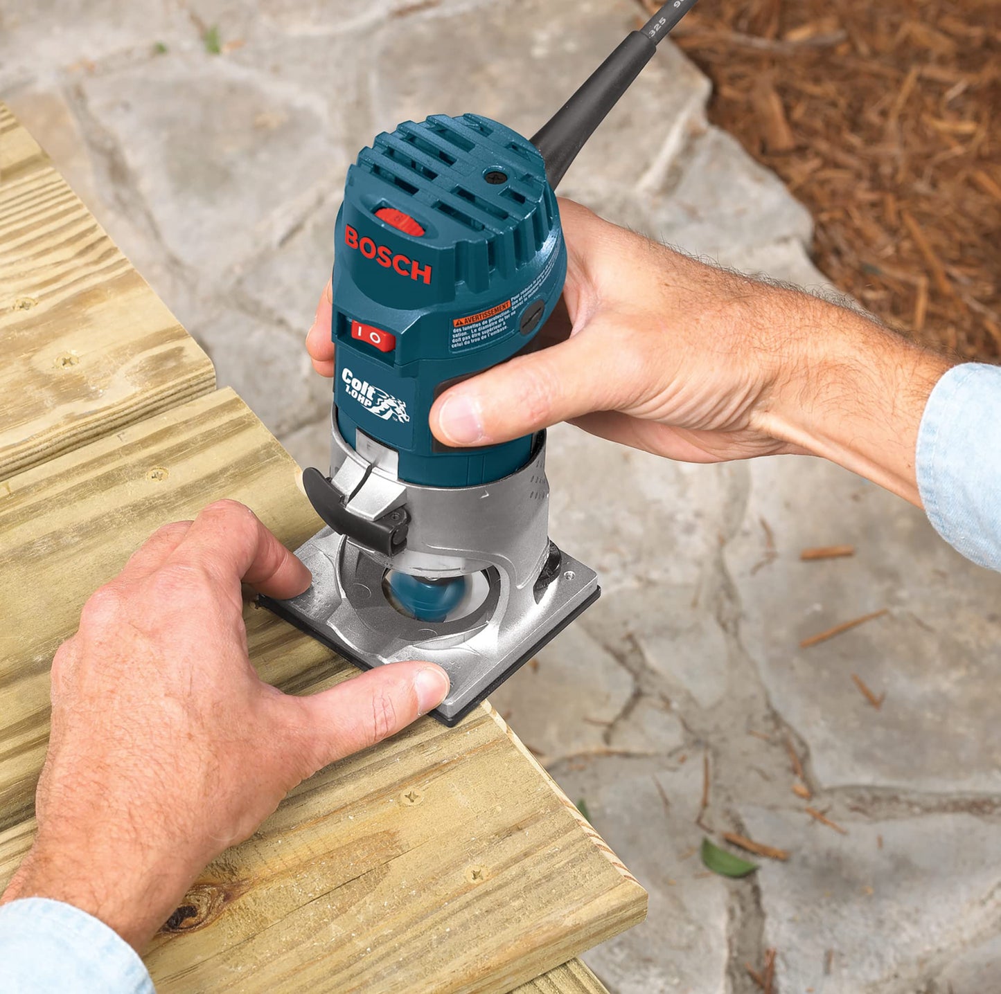 BOSCH PR20EVS Colt 1.0 HP Variable-Speed Palm Router - 5.6 Amp Motor, Soft Start, Constant ResponsCircuitry, Ergonomic Grip, Rugged Aluminum Base, Fixed, Quick-Clamp System, 1/4" Collet