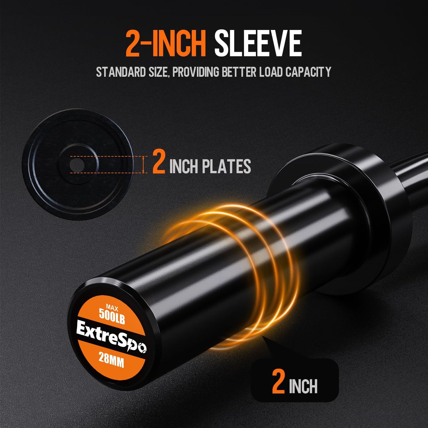 Olympic EZ Curl Barbell Bar, 500lbs Max Capacity EZ Curl Bar for Weight Lifting, Biceps, Triceps Exercise, with Copper Sleeve and Bearing, for 2 Inch Weight Plates,with 2 Spring Collars