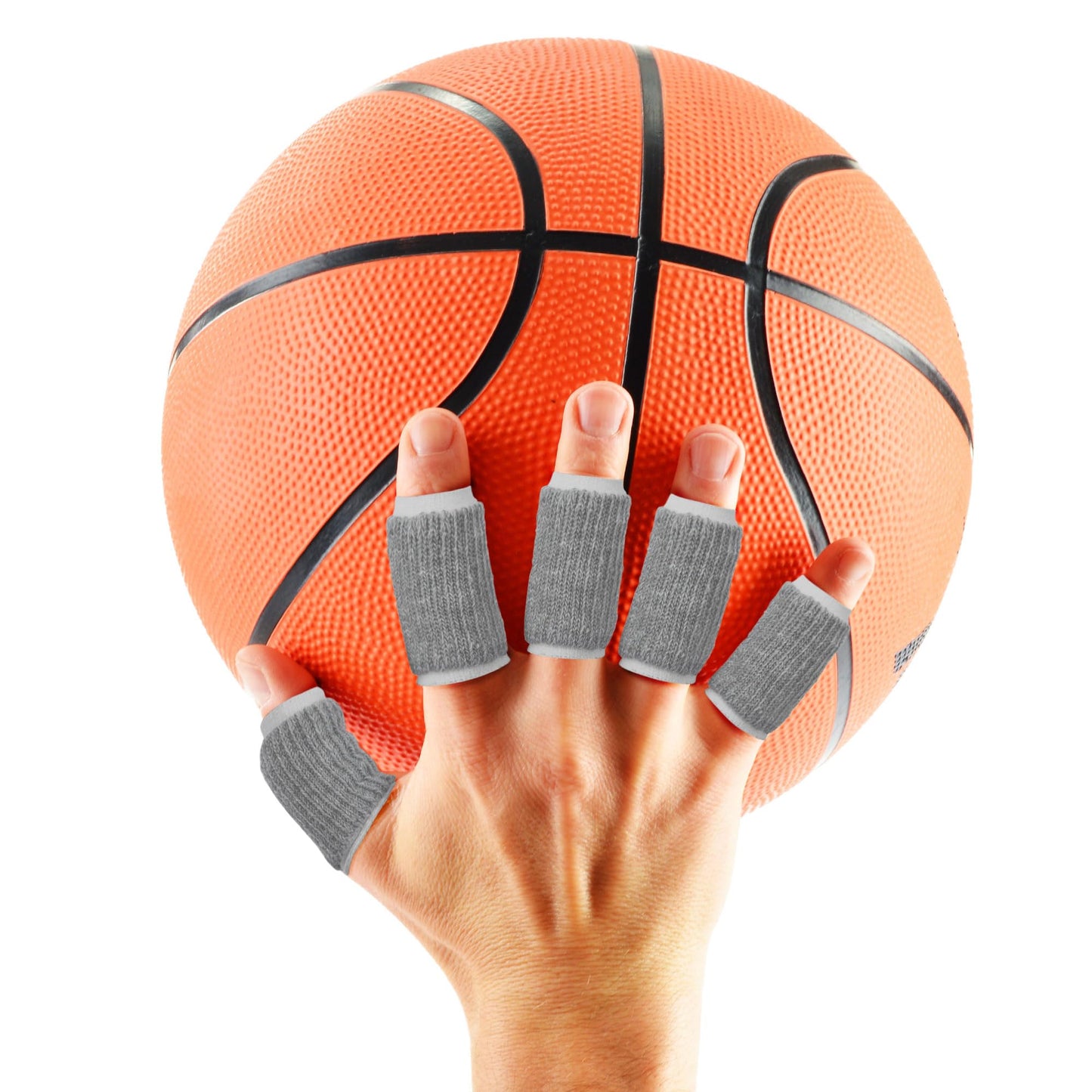 uxcell 10pcs Finger Protectors Splints, Compression Finger Sleeves Thumb Brace for Trigger Finger, Elastic Covers for Basketball, Breathable Finger Supporter 2.2" x 1"