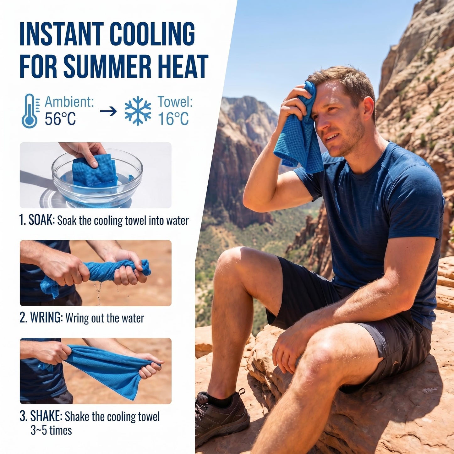 4 Packs Cooling Towels for Neck and Face(40"x 12"), Cool Sweat Towels for Hot Weather, Cooling Rag, Lightweight Soft Breathable Towels for Yoga, Sport, Workout, Running, Gym, Camping, Fitness