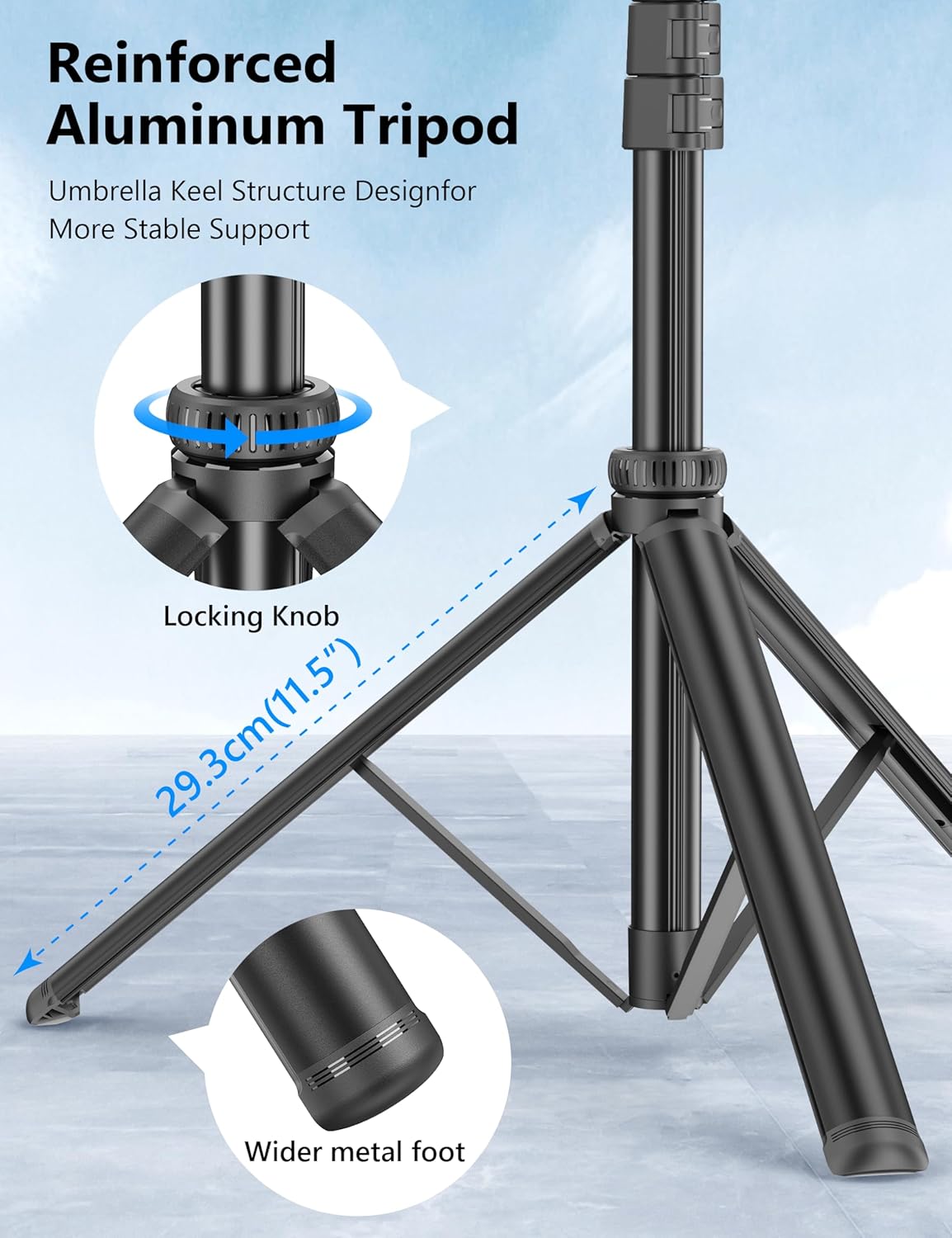 SelfieShow 72" Phone Tripod & Selfie Stick, Extendable Cell Phone Tripod Stand with Detachable Remote&Phone Holder