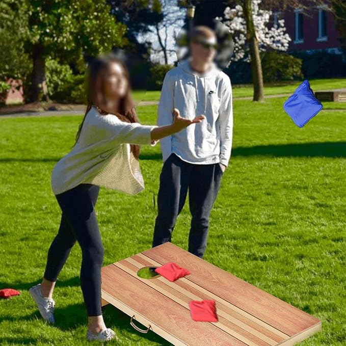 Cornhole Set 4'x2' Cornhole Board Sets with Bags Regulation Size, Corn Hole Games for Adults Outdoor Bean Bag Toss Game, Solid Wood