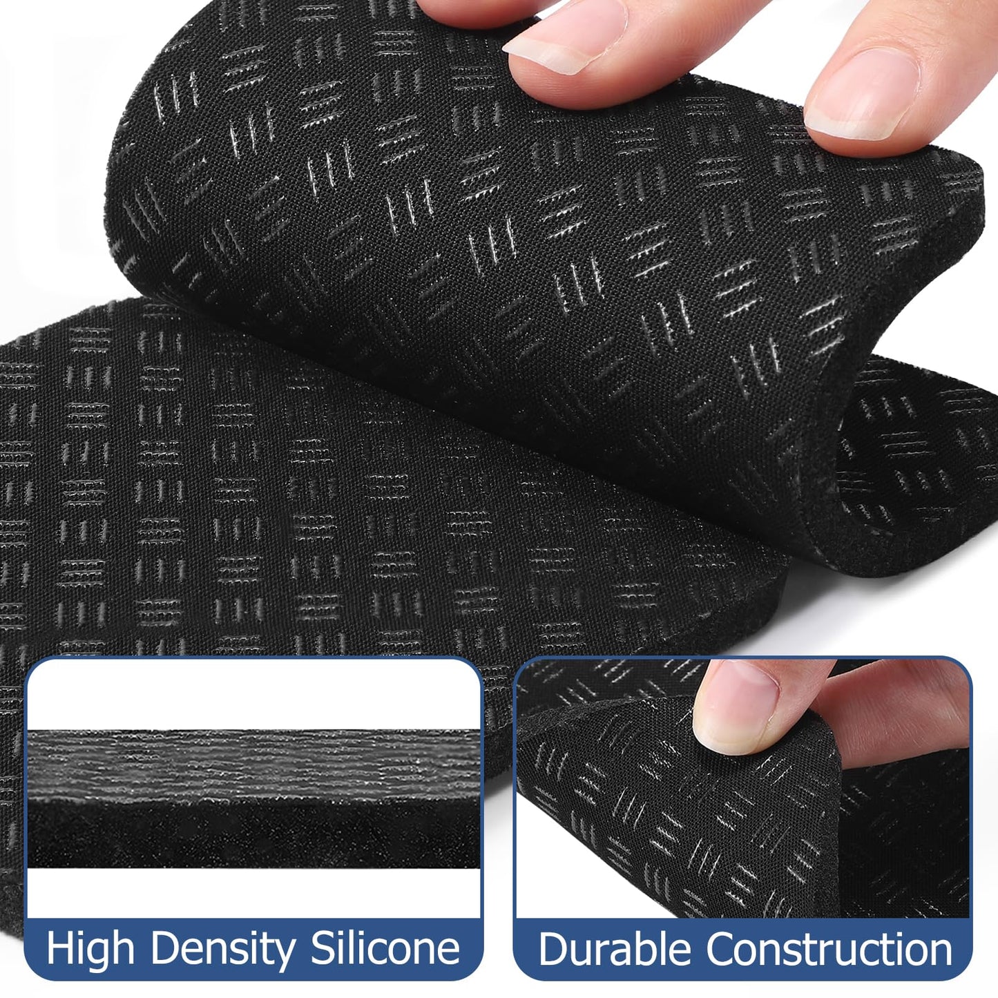 TOBWOLF 4PCS Double-Sided Non-Slip Exercise Bike Mat Treadmill Mat, 4" x 4" Anti Vibration Mat for Exercise Bike, Treadmill, Walking Pad, Exercise Equipment Mat for Home Gym Floor Protection