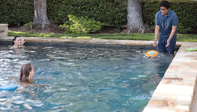 Disc - Water Disc Toy for Spring & Summer Fun - Skips, Slides, Jumps - Pools, Beaches & Backyards Fun for All Ages (Orange)