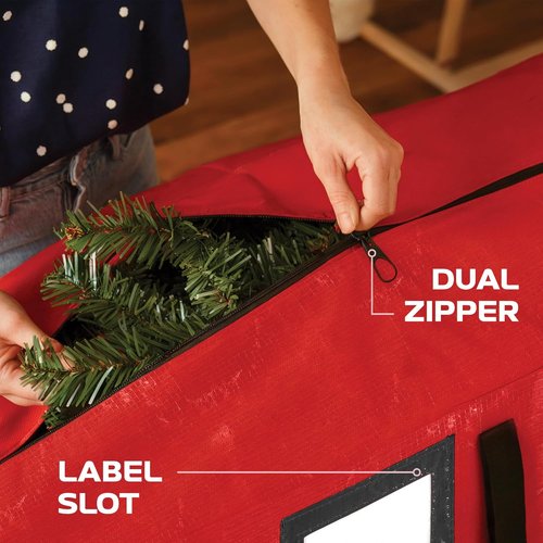 Large Christmas Tree Storage Bag - 9 Ft Heavy-Duty Waterproof Bag with Reinforced Handles & Full-Length Zipper