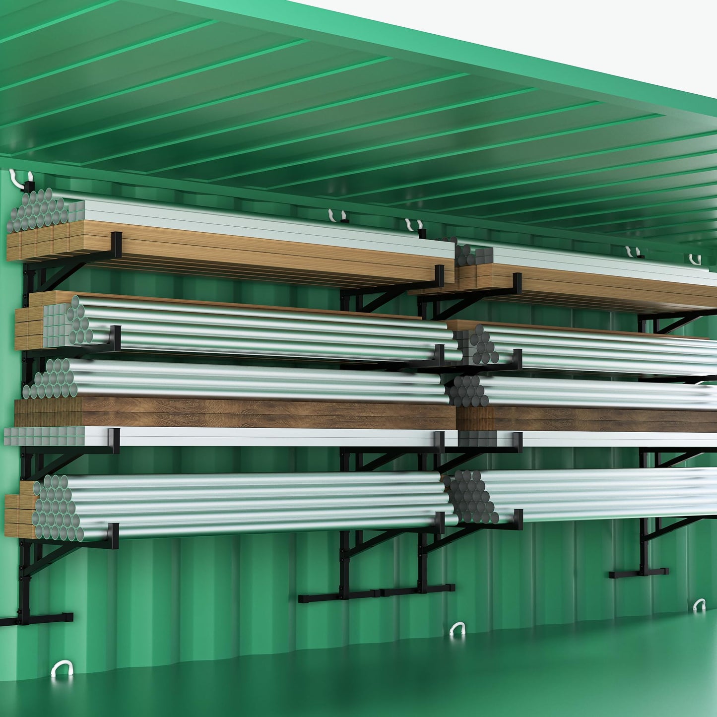 Shipping Container Shelving,Unlock Your Vertical Potential Steel Shelves,Ultimate Shipping Container Accessories for Secure Storage in Trucks & Warehouses(19.88" D x 7.48" W x 66.92" H)
