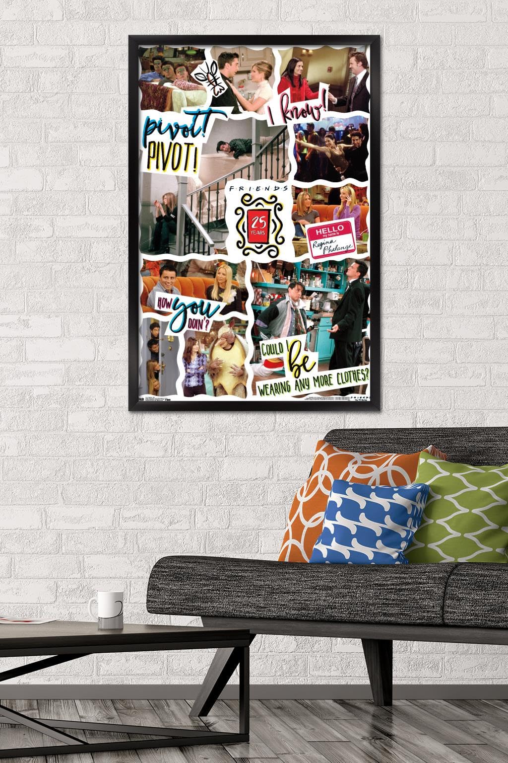Trends International Friends - 25th Wall Poster, 22.375" x 34", Black Framed Version