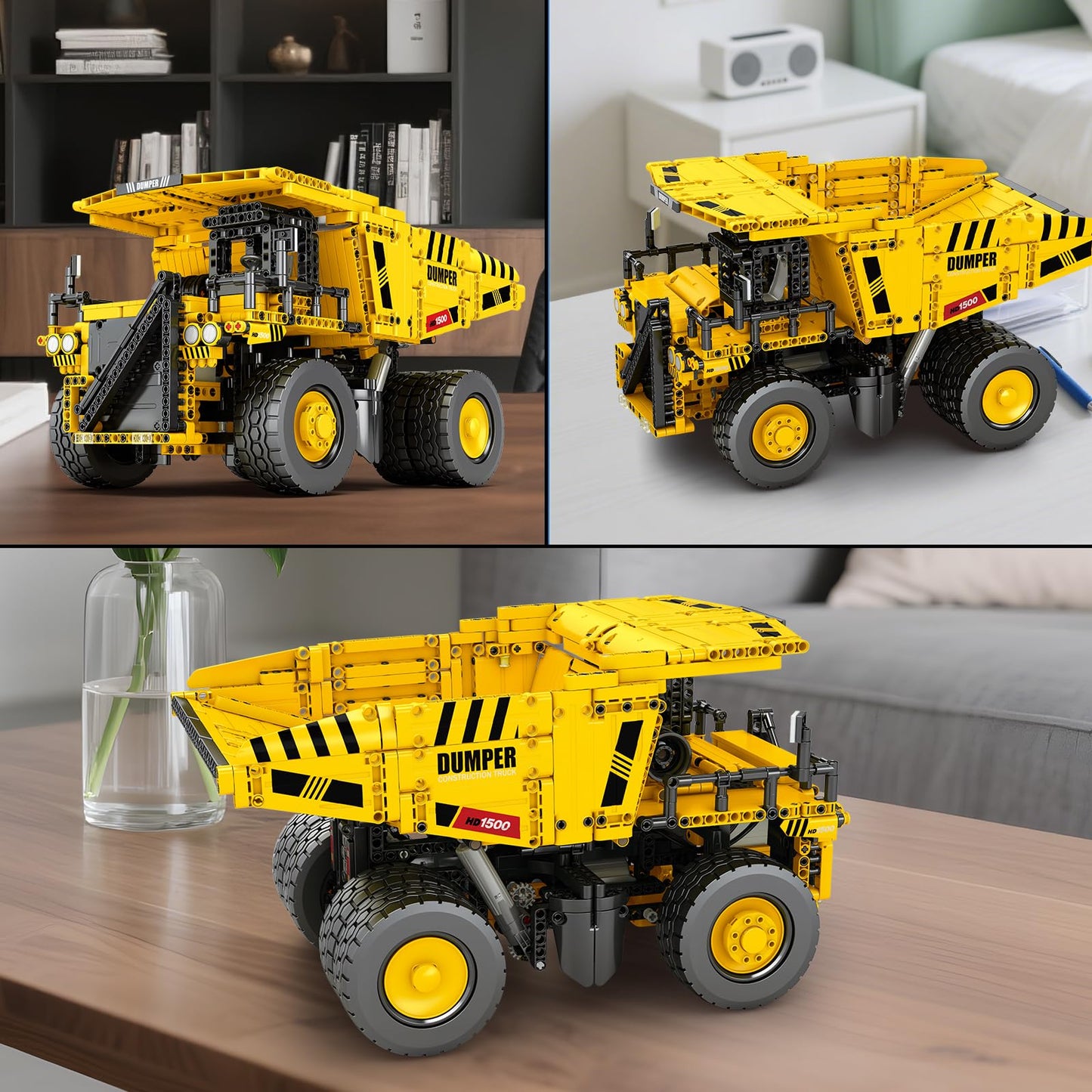 Reobrix Building Set for Adults with Control Remote STEM Gifts for Teens Age 14 and up, Mining Dump Truck Collectible Model for Birthday, Heavy-Duty Construction Vehicle Building Toys Kit 22025