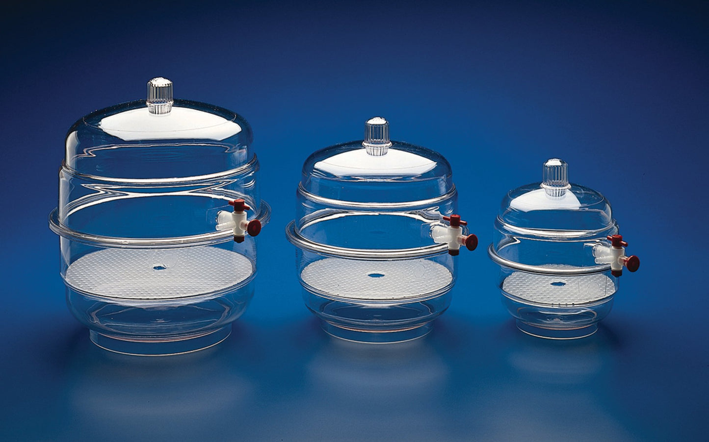 SP Bel-Art "Space Saver" Polycarbonate Vacuum Desiccator with Clear Polycarbonate Bottom; 0.31 cu. ft. (F42027-0000) Made in USA