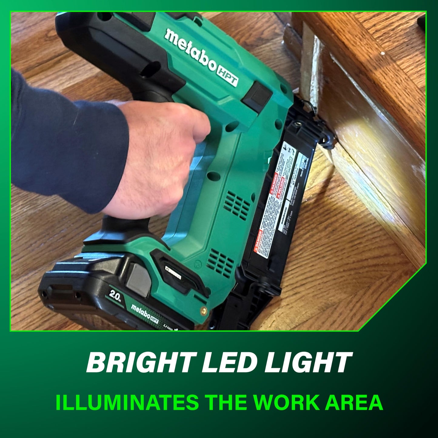 Metabo HPT 18V MultiVolt Compact Cordless Brad Nailer Kit, 18 Gauge Nailer with Power Tool 2.0Ah Lithium Ion Battery, Drives 5/8" to 2" Brad Nails, 700 per Charge, NT1850DG