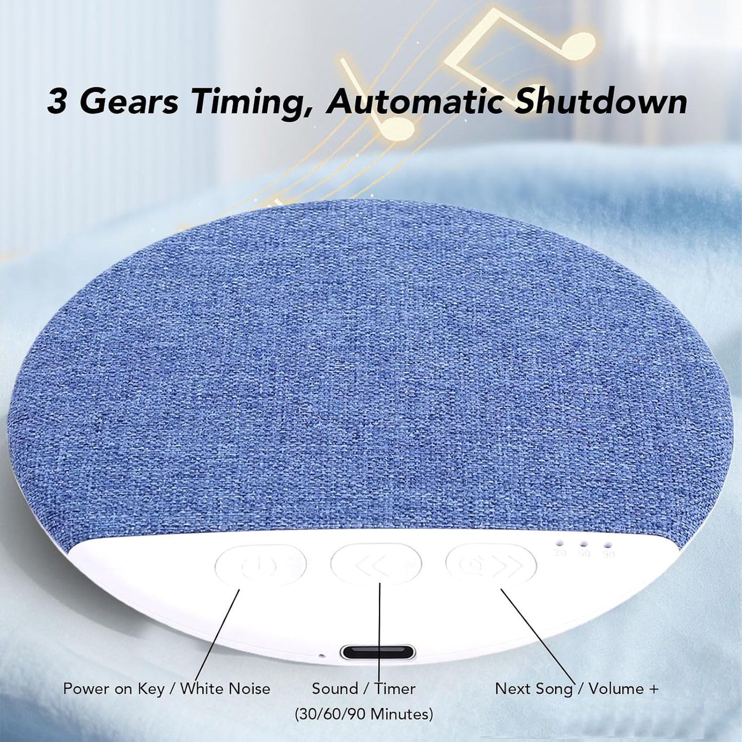 LICAEVEY 96 11mm 48g 20-48 250mAh Pillow Speaker Bluetooth - * Ultra Thin Lightweight Portable White Noise Machine