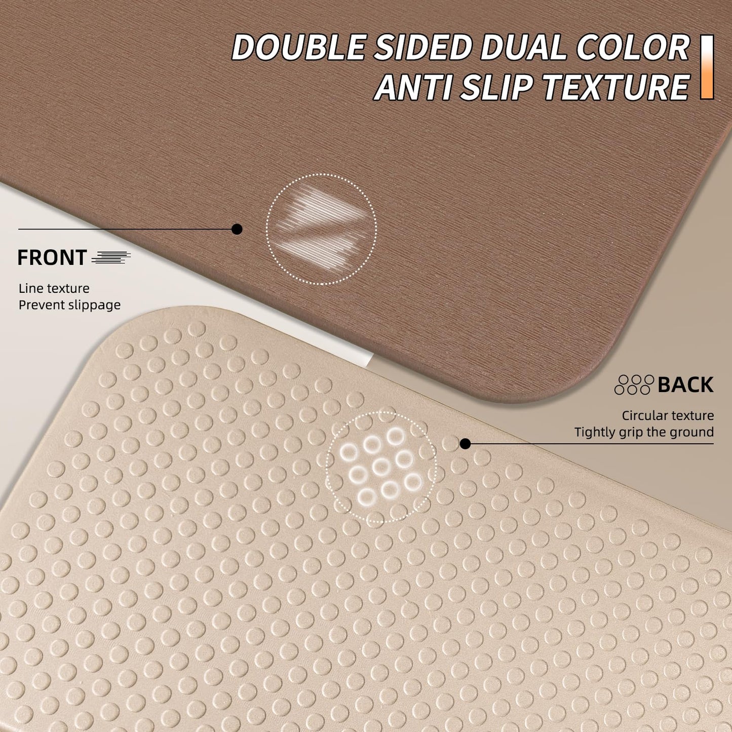 PAIDU Foldable Fitness Yoga Mat | 2/5" (10MM) Extra Thick | SGS Certified Non-Slip TPE | 76x26" Extra Long-Wide | Portable & Easy Store | for Yoga, Pilates, Home Gym & Full-Body Workouts (Brown + apricot)
