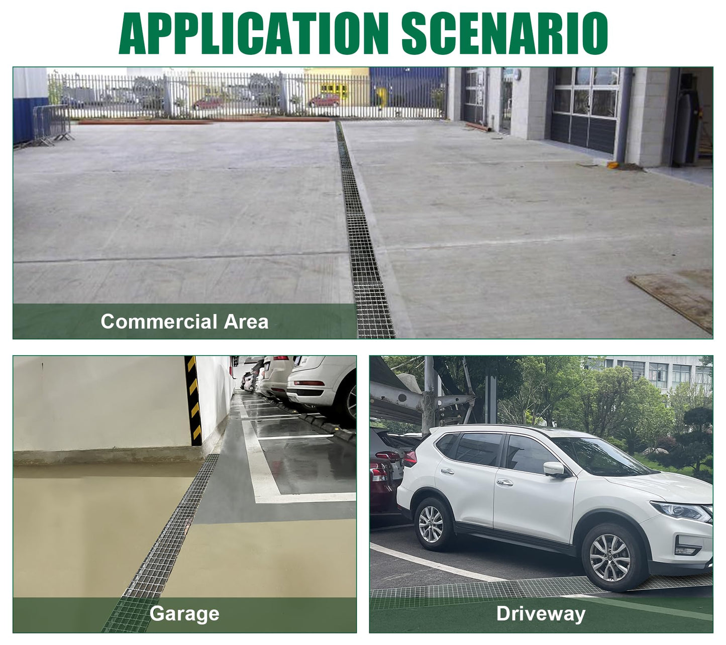 Natotela Galvanized Steel Driveway Trench Grate-39.4x11.8 in. Metal Channel Drain Grate,Outdoor Heavy Duty Channel Drainage Cover for Garage Factory Parking Lot Commercial Concrete Floor