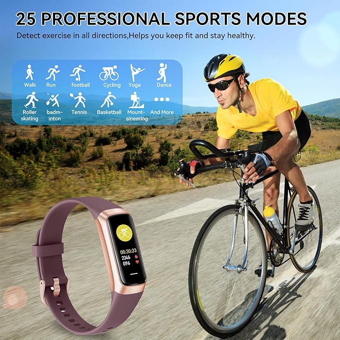 Fitness Tracker with 24/7 Heart Rate, Blood Oxygen Blood Pressure Sleep Monitor, Activity Trackers 6 ATM Waterproof,Step Calorie Counter Pedometer Health Smart Watch for Women Men