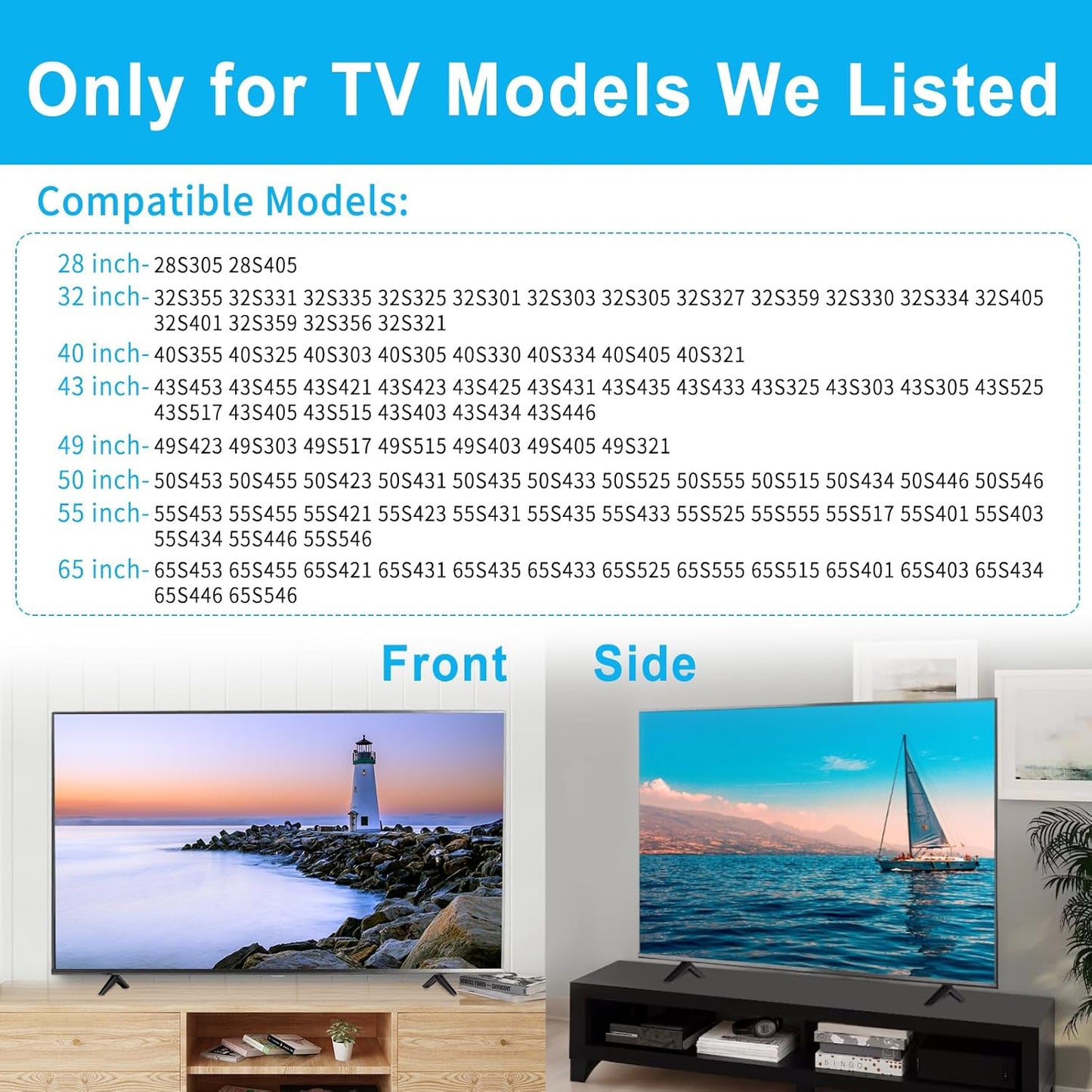 Yususipa 28 32 40 43 49 50 55 65 Inch 28S405 32S305 40S325 43S425 43S431 50S431 50S435 55S425 TV Legs for TCL TV Stand