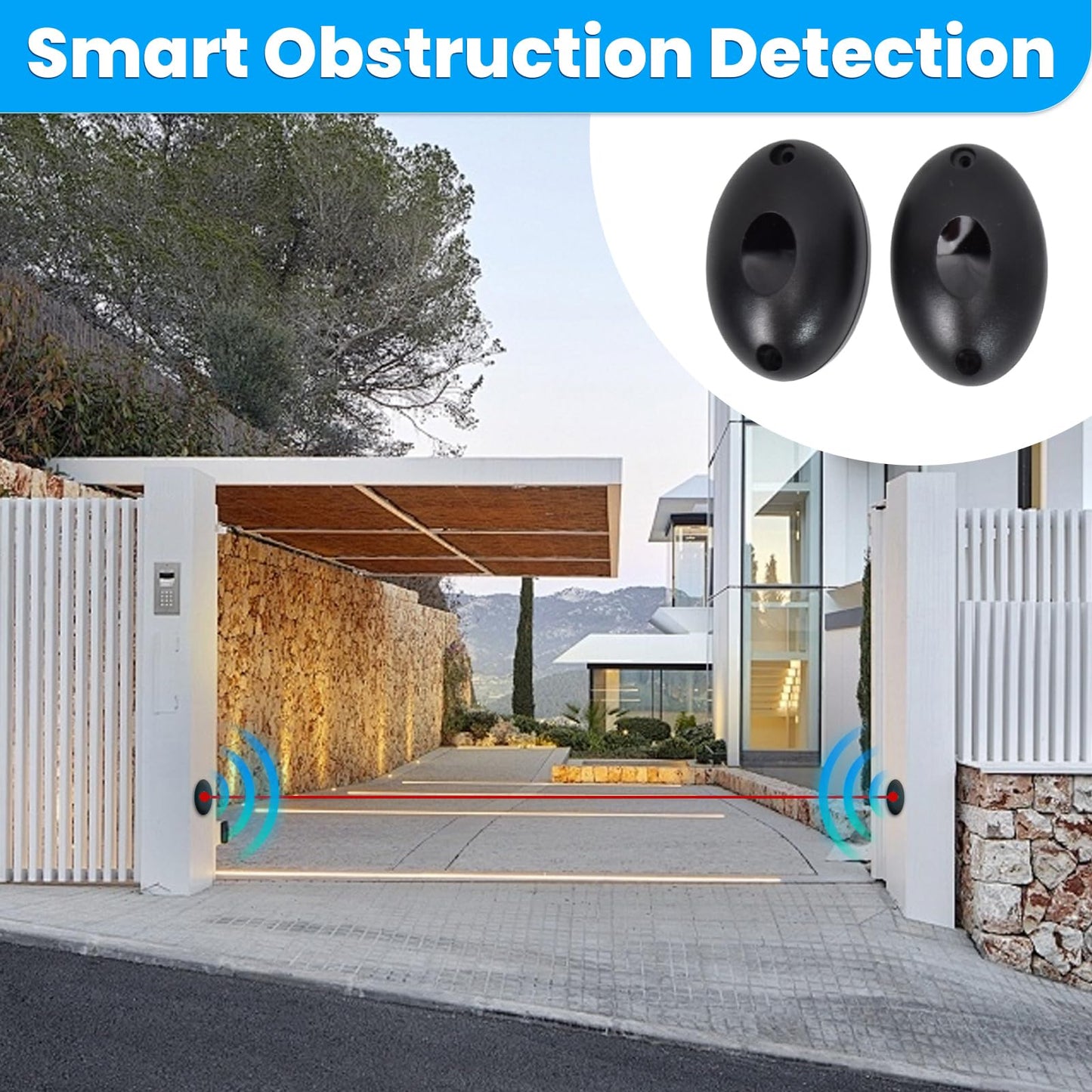 5000LB WiFi Sliding Gate Opener App Control,1200W Heavy Duty Automatic Slide Gate Motor Gear Rack Driven with 4 Remotes,Keypad,IR Sensor,Complete Operator System Kit for Sliding Gate Up to 100FT