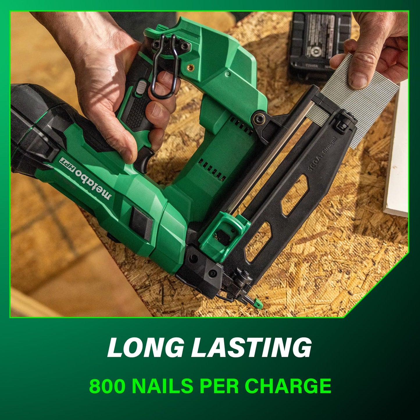 Metabo HPT 18V MultiVolt Brushless Pro 16-GA Straight Finish Nailer Kit, 16 Gauge Finish Nailer, Power Tool with 2.0Ah Lithium Ion Battery, 1" to 2-1/2" Nails, Powerful Brushless Motor, NT1865DSA