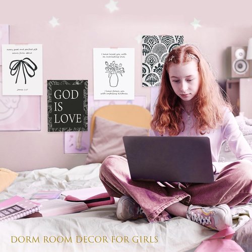 LARTSFRO Christian Wall Art Decor - Inspirational Bible Verse Prints | Set of 4 Unframed 10x8 Inch Pictures