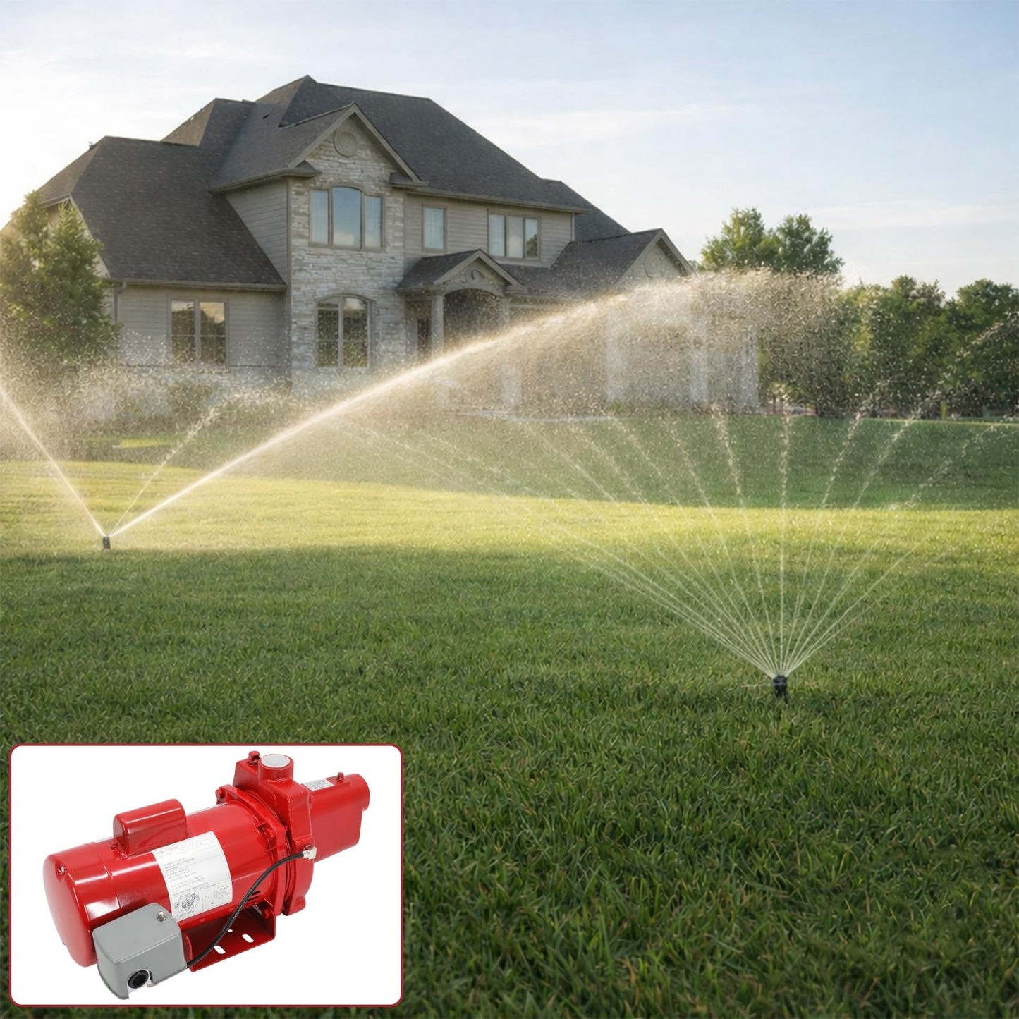 602208 Cast Iron Shallow Well Jet Pump, 1 HP 23 GPM 115/230V Dual Voltage, RJS-100-PREM Shallow Well Jet Pump for Home, Irrigation & Agriculture