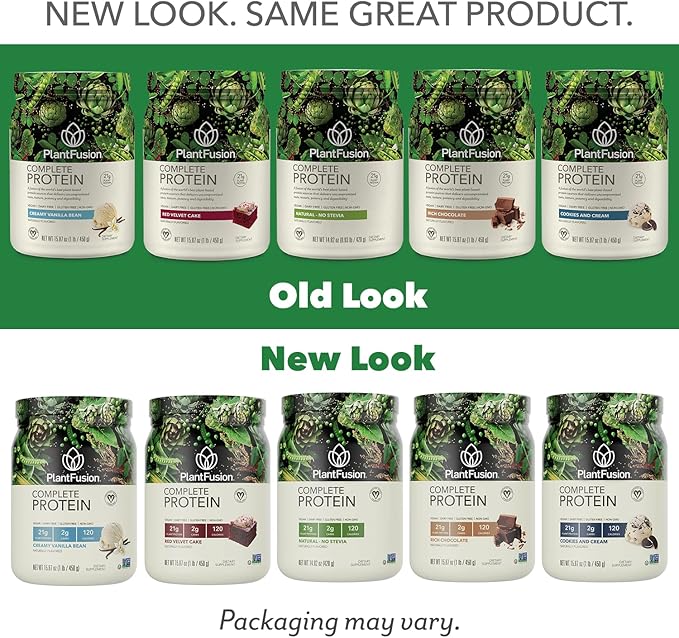 PlantFusion Complete Vegan Protein Powder - Plant Based Protein Powder with BCAAs, Digestive Enzymes and Pea Protein - Keto, Gluten Free, Soy Free, Non-Dairy, No Sugar, Non-GMO - Cookies & Cream 2 lb