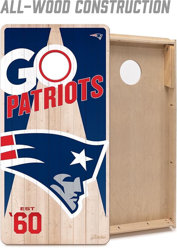 YouTheFan NFL 2’ x 4’ Professional Wood Cornhole Game
