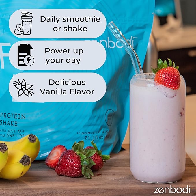 Fuel Protein Powder - 15 Packets Per Bag, Vanilla Flavor, 20 Grams of Protein for Muscle Building & Energy, with MCT Oils & DNF-10, Ideal for Shakes and Smoothies