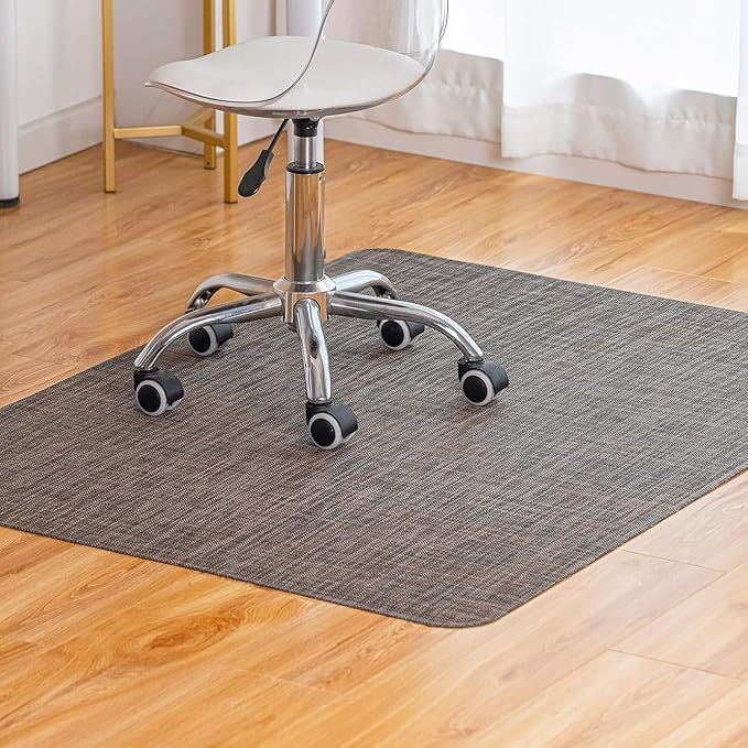 Baroyal Office Chair Mat for Hardwood Floor Under Desk Computer Rolling Chair Mat for Wood/Tile Floor Non-Slip Heavy Duty Desk Rug PVC Plastic Hard Floor Protector 48" x 60" (Dark Walnut)