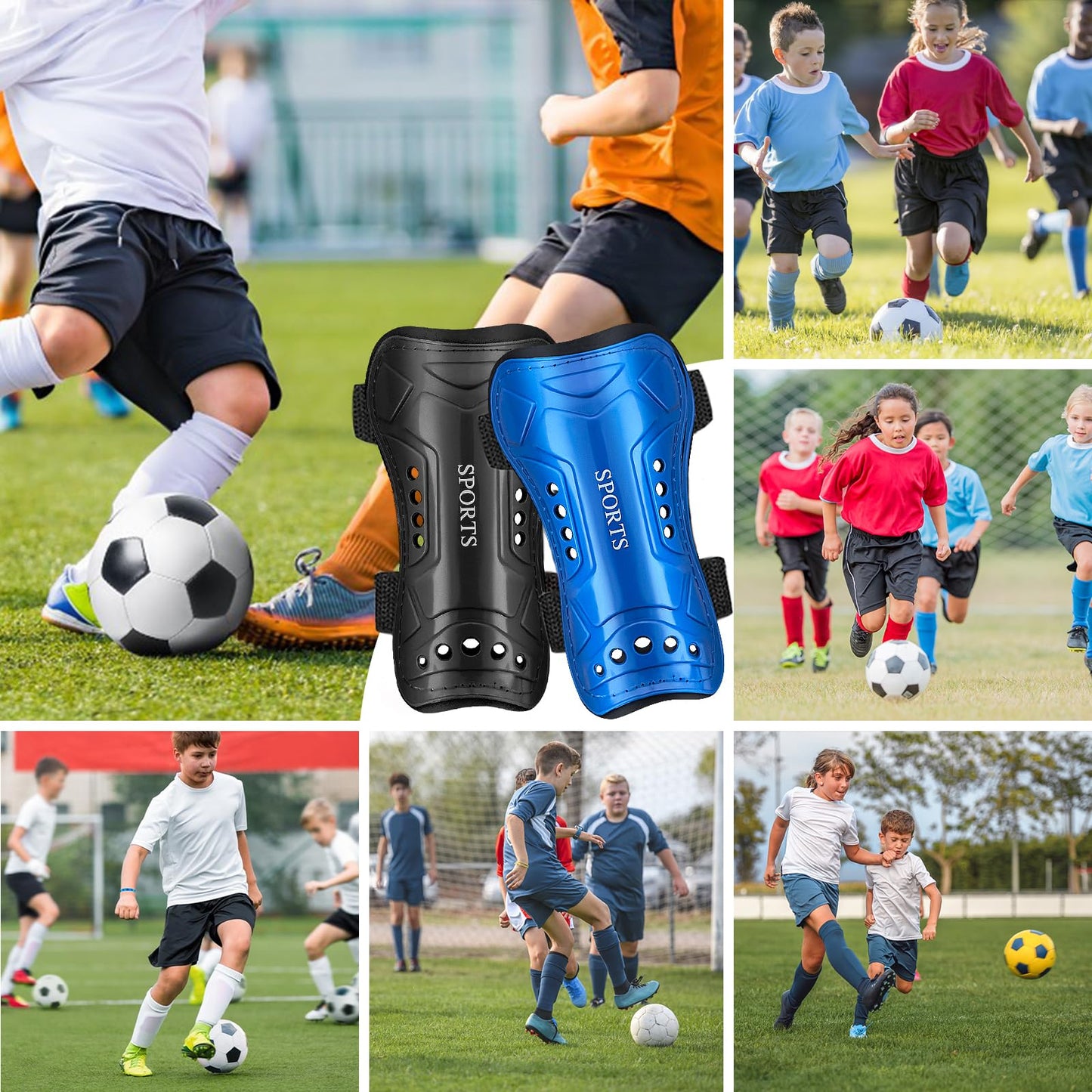 Shin Guards Soccer Kids - 2 Pairs Shin Guards for Youth and Adults, Shin Pads Protective Equipment for Football Games, Kids Shin Guard Sleeves for Boys, Gils, Toddler, Child (Medium)