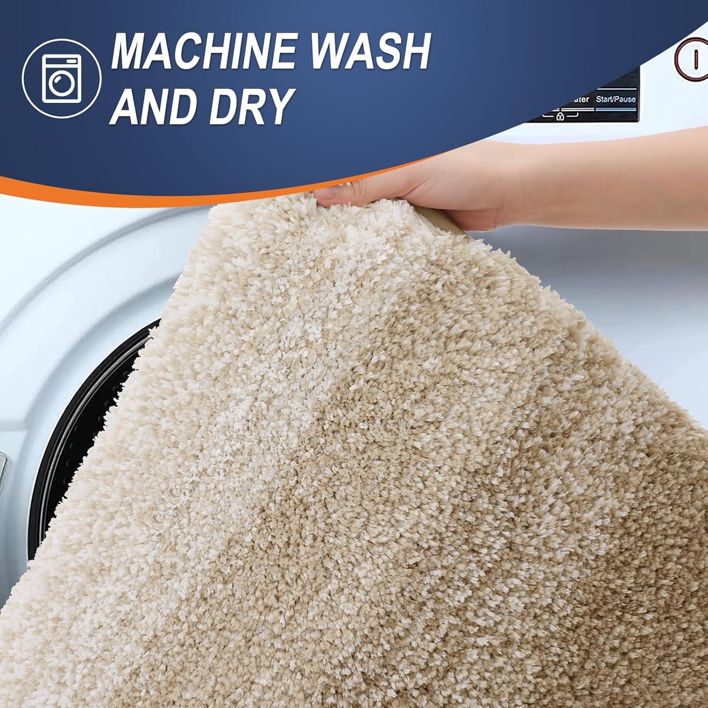 OLANLY Bathroom Rugs - Extra Soft Microfiber Mat | Quick Dry, Machine Washable, 36x24, Tan