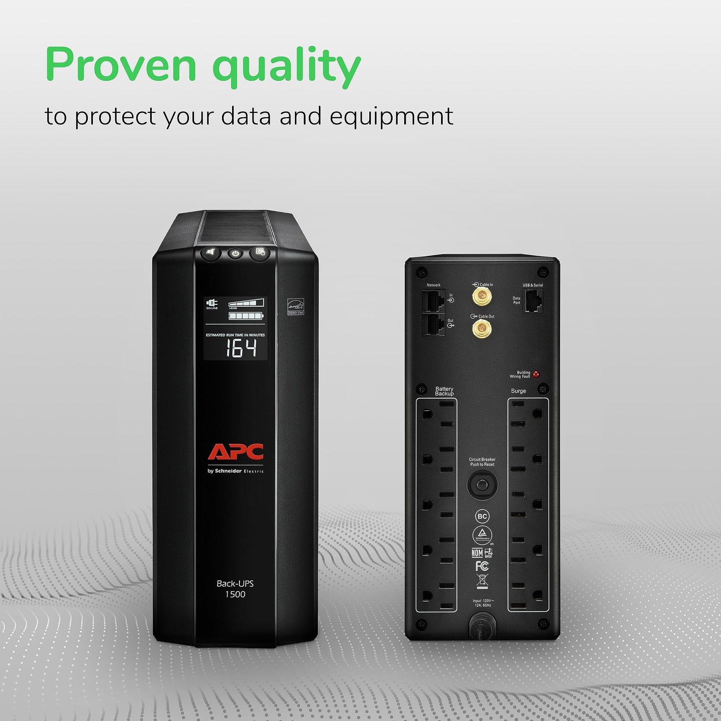 APC UPS Back-UPS Pro 1500VA UPS, 900W Battery Backup & Surge Protector, AVR, 10 Outlets (NEMA 5-15R), LCD, BX1500M Uninterruptible Power Supply for Computers, Wi-Fi Routers, Home Office Electronics