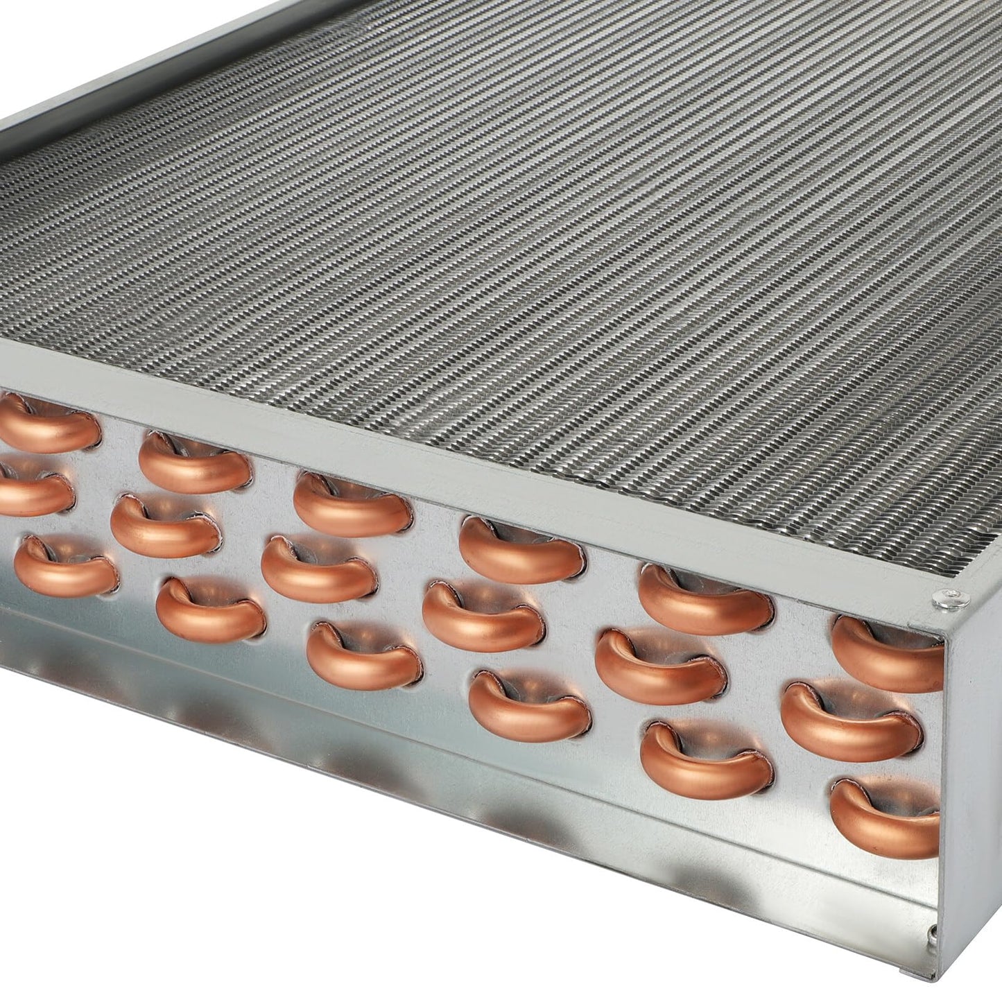 16 x 18 Heat Exchanger Water To Air, Copper Ports for Outdoor Wood Furnaces, Residential Heating and Cooling, and Forced Air Heating