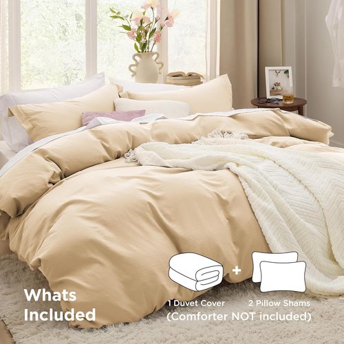 Bedsure King Size Duvet Cover Set - 3 Pieces Extra Soft Prewashed Bedding, 104x90 Inches with Zipper Closure & 2 Pillow Shams