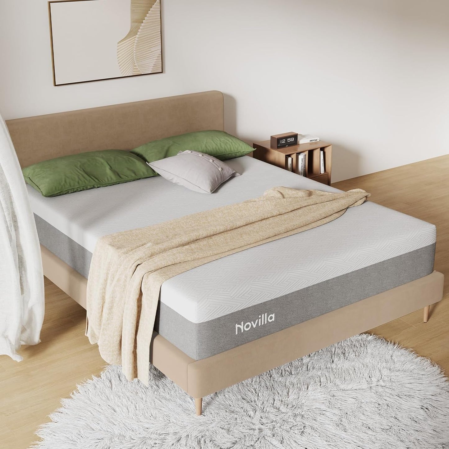 Novilla 10 Inch Gel Queen Memory Foam Mattress - Cool Sleep & Pressure Relief | CertiPUR US Certified