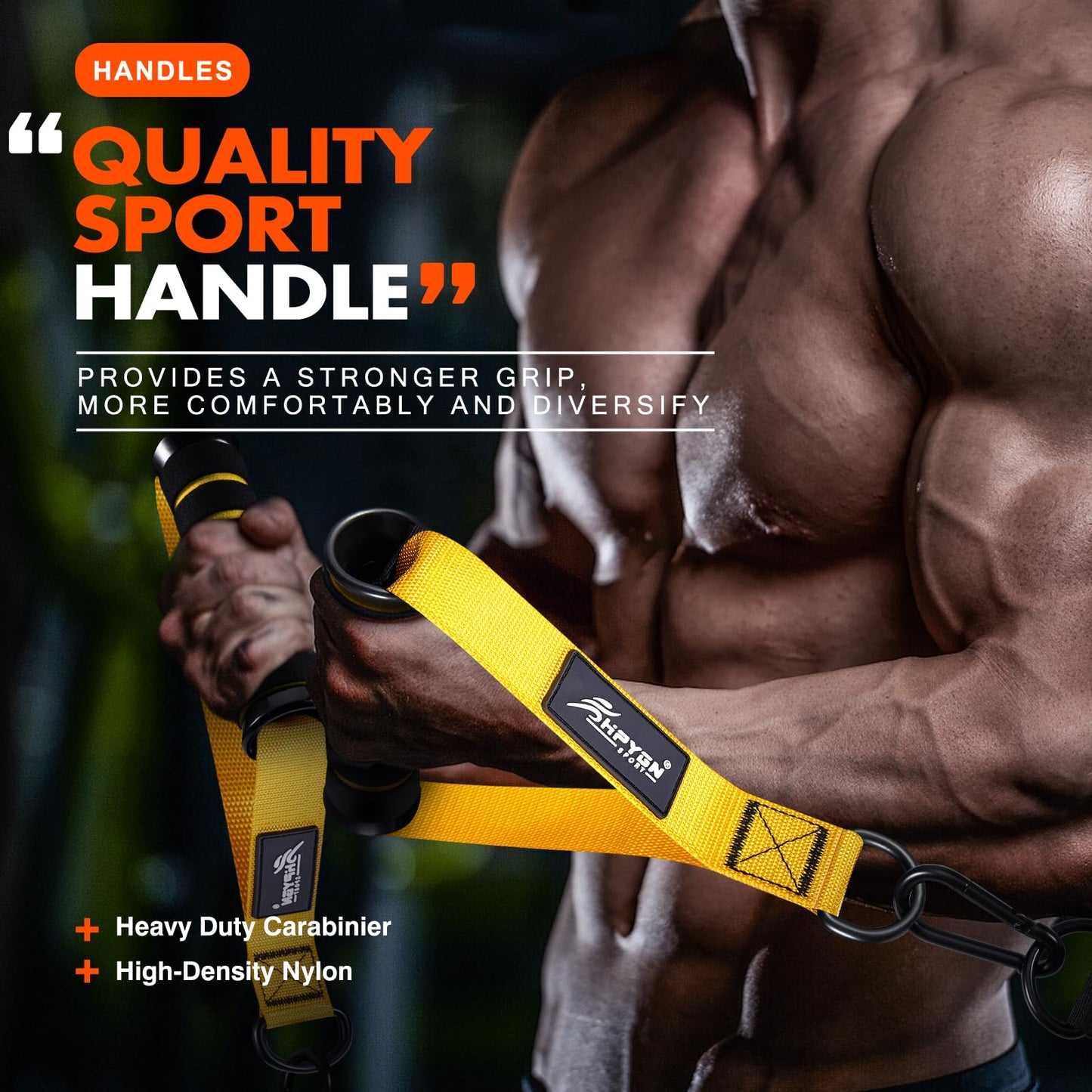 HPYGN Exercise Handles, D Handle Cable Attachment, Grip Attachments for Cable Machine Pulleys, Resistance Bands and Strength Trainers, Pull Down Exercise Accessories, Home Gym Exercise Machine Attachments