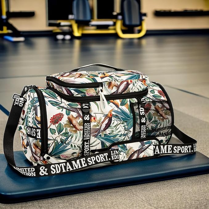 Gym Duffle Bag Backpack with Shoe Compartment,4 ways Travel Backpack for Women and Men,Multi-Functional Weekender bag with Waterproof Layer&Laptop Compartment for Fitness, Travel,Camping