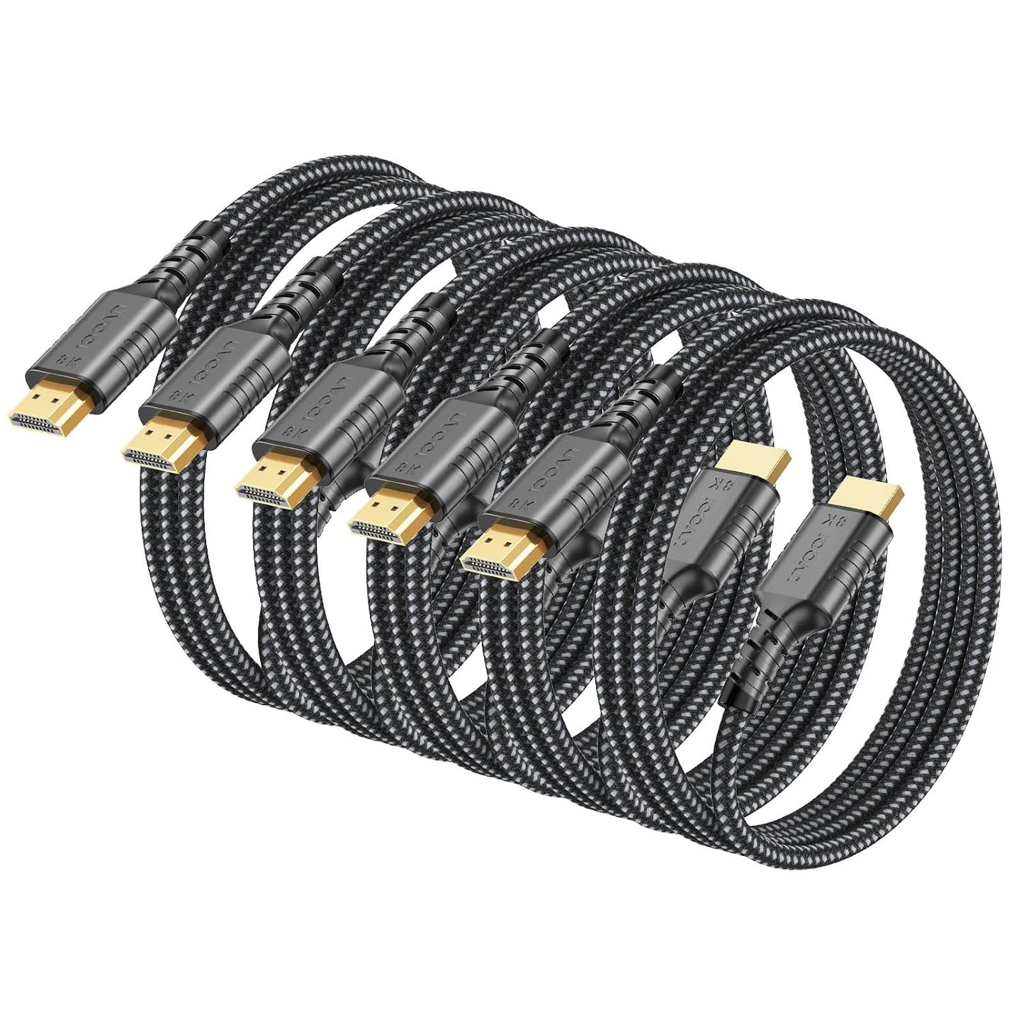 3FT 5-Pack, 8K 2.1 48Gbps, 8K@60Hz,4K@240/165/144Hz 4K/8K HDMI Cable HDMI to HDMI Cable Ultra High Speed Support for LG