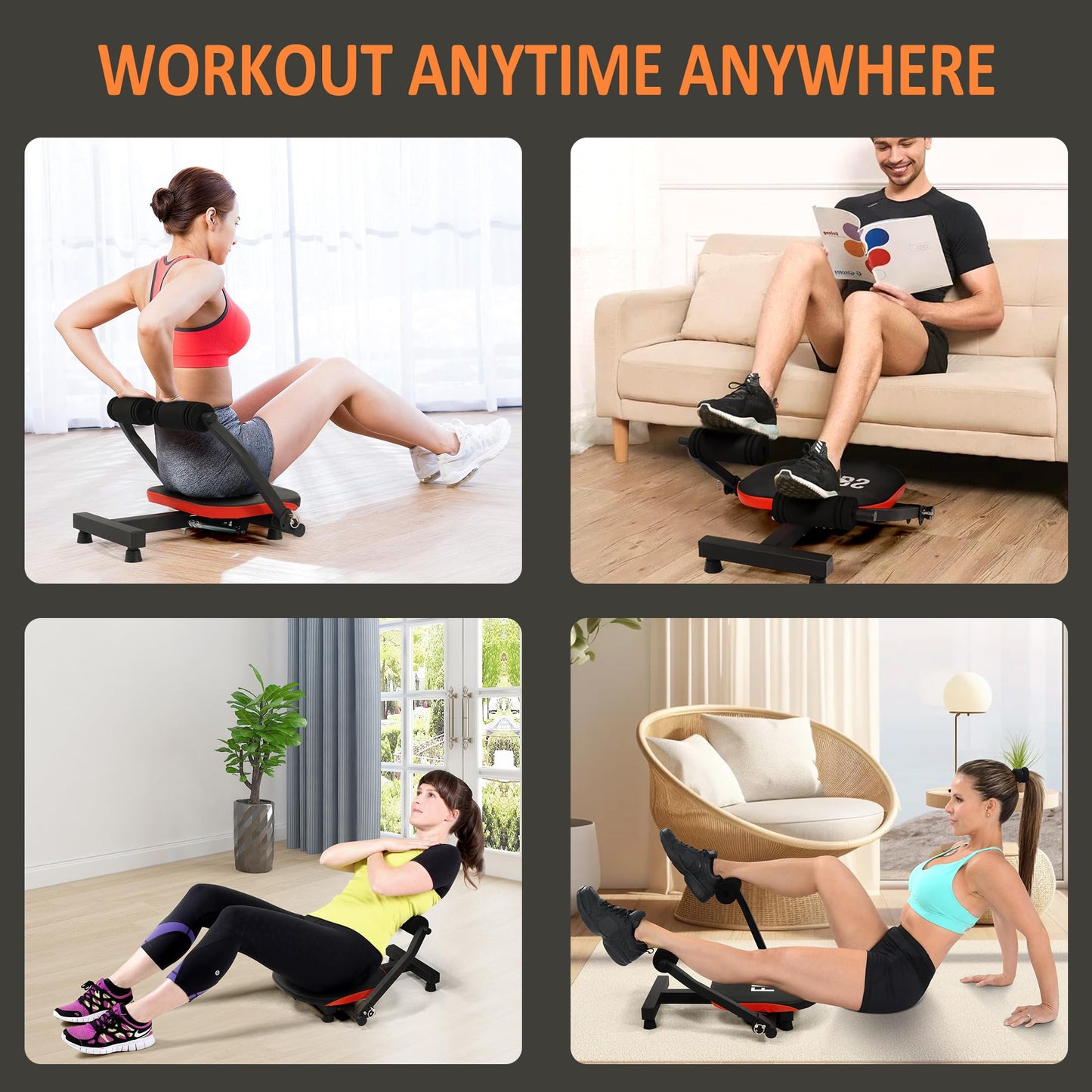 Fitvids Ab Crunch Total Body Workout with Resistance Bands, Instruction DVD and Exercise Guide Chart
