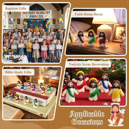 Little Jesus Figures 30 Pack - Mini Jesus Loves You Figurines for Religious Giveaways & Easter Gifts