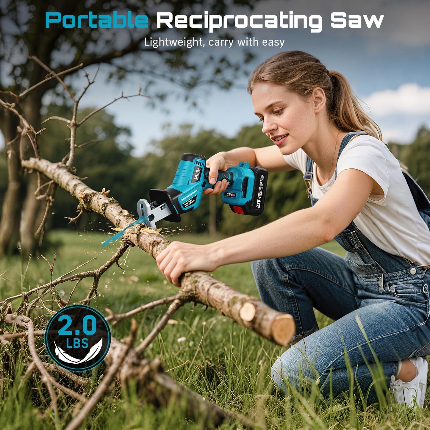 SEESII Bundle Deal - Cordless Brad Nailer and Reciprocating Saw Cordless for Wood Cutting
