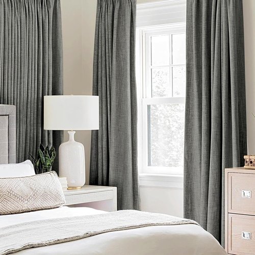 MIULEE Blackout Curtains - 100% Room Darkening Thermal Insulated Grommet Panels | Dark Grey, 42" x 90" (2 PCs)