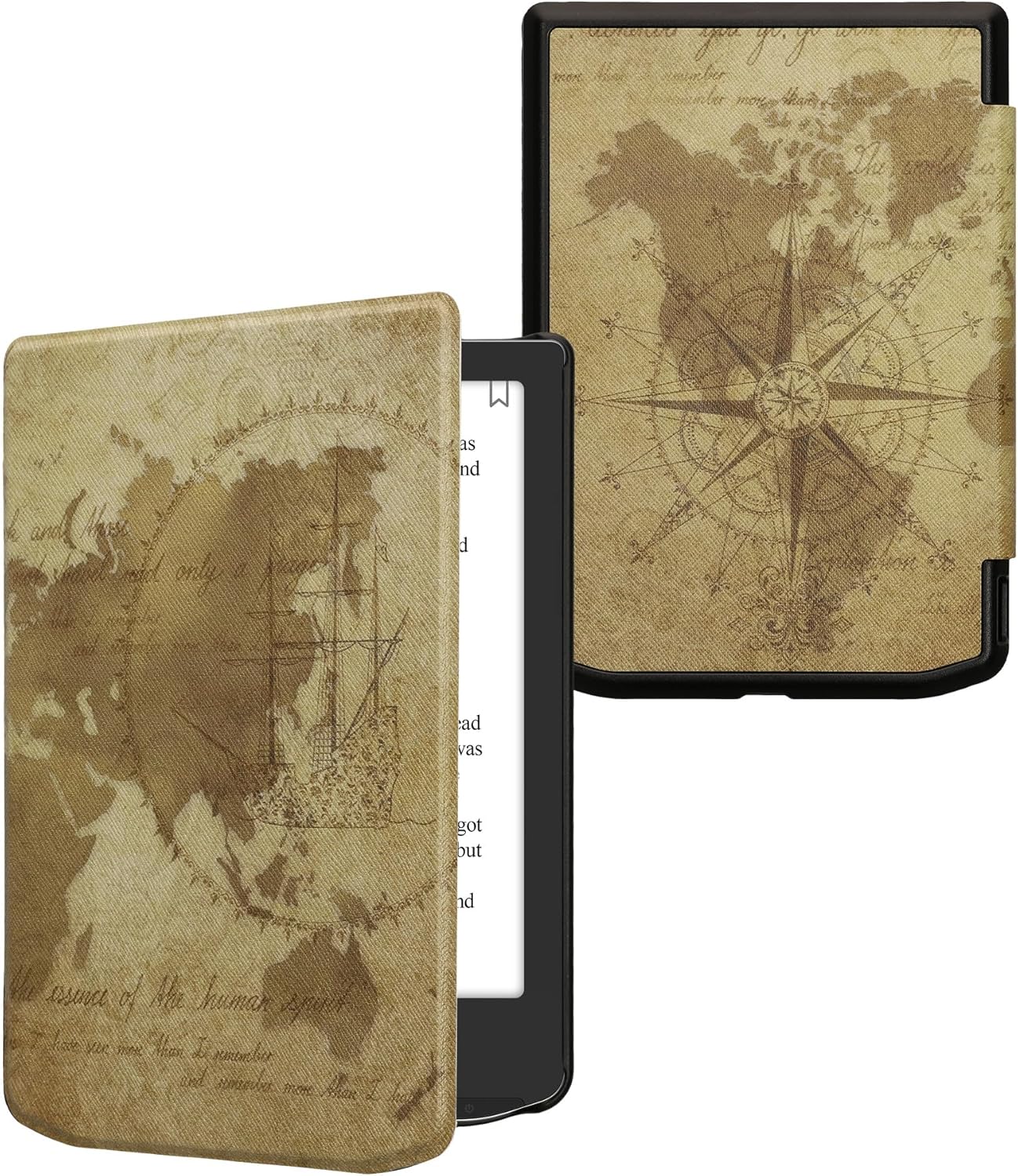kwmobile Vintage Brown/Light Brown eReader Cover for Pocketbook Verse Series