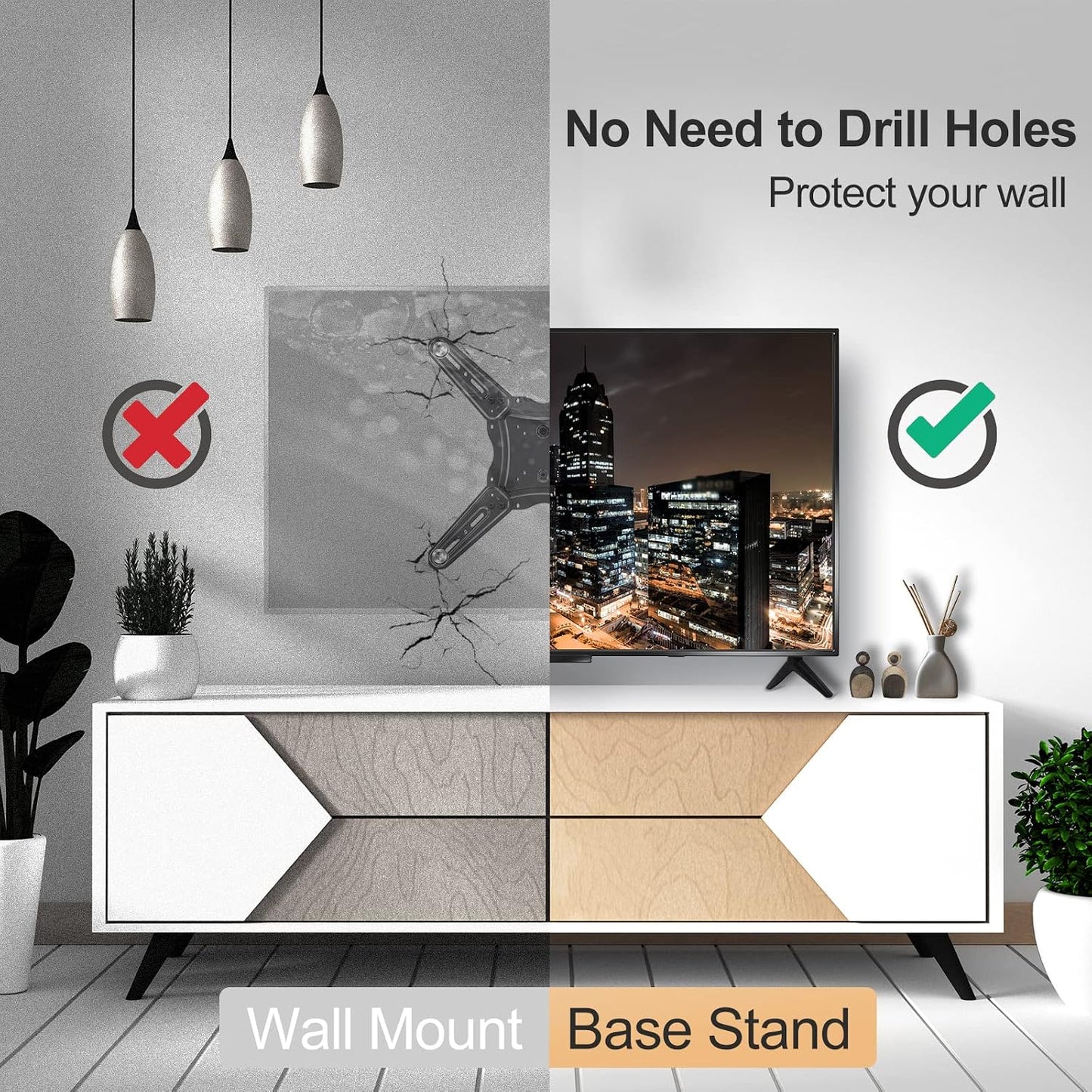 40" 43" 43H4F 43H4030F 43H4030F1 40H5590F 40H4F 40H3F9 40H4030F1, TV Stand for Hisense TV Legs, Base Stand for Hisense