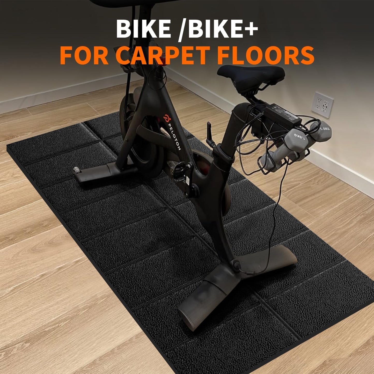 THAILE Exercise Bike Mat, Compatible with Peloton Bikes, 63"x30", Bike Trainer Mats, Mat for Indoor Stationary Spin Bikes Treadmill Walking Pad on Hardwood Floor Carpet Protector