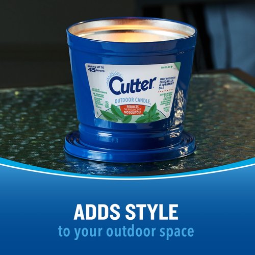 Cutter Candle, 17 Ounces, Outdoor Candle Made with Real Citronella Oil and Cornmint Oil Reduces The Presence of Mosquitoes with A Light, Fragrant Citronella and Mint Scent, 6 Pack